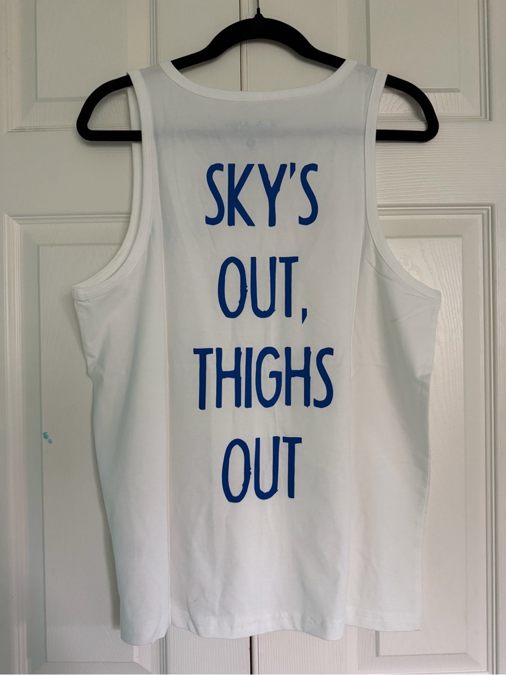 New Men’s size small Chubbies White Tank Top with Blue Graphic Text